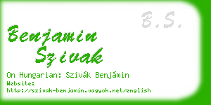 benjamin szivak business card
